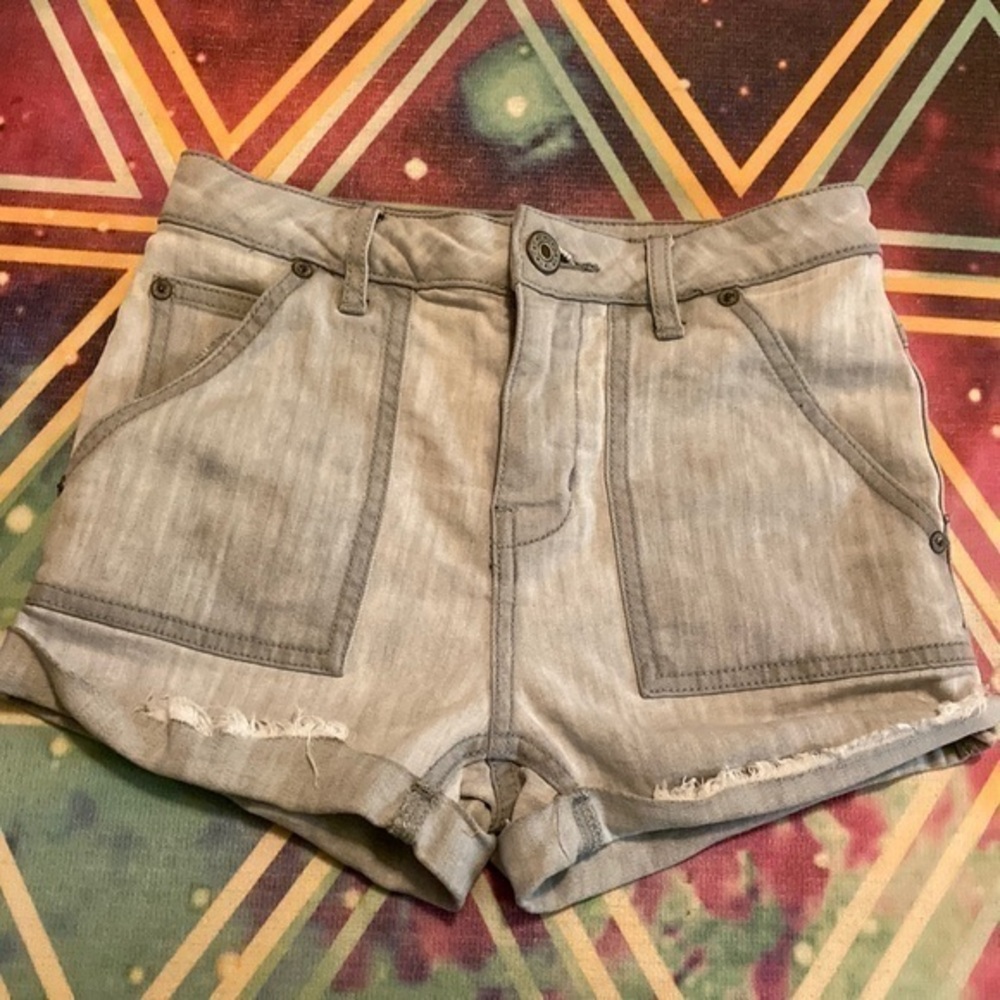 Free People Denim Rolled down Hem shorts